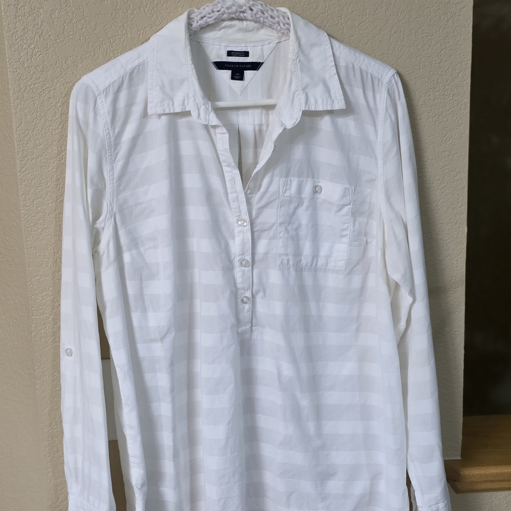 Tommy Hilfiger White Shirt with Navy Label